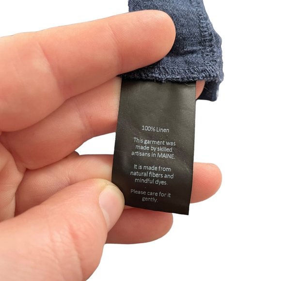 Studio 412 August Tunic Shift Dress Small S Navy Blue V Neck Short Sleeve Linen - Picture 6 of 7